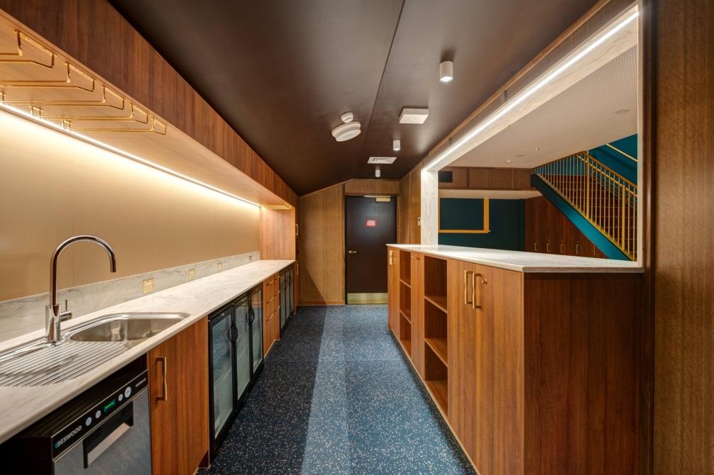 Genesian Theatre bar - timber joinery with marble benchtop